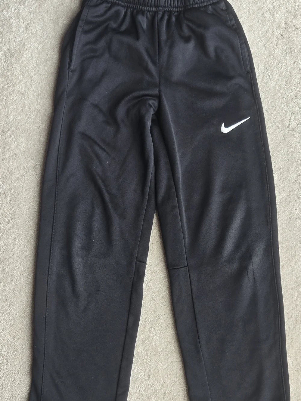 Nike Kids Black Athletic Pants with Swoosh